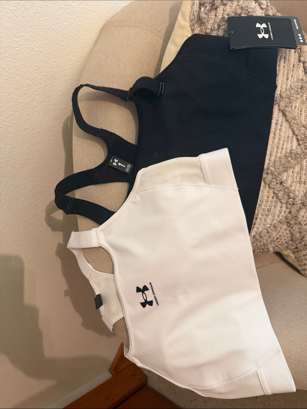Under Armour Black and White Women’s Supportive Sports Bras Two included